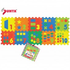 12"-10pcs NUMBER & SHAPE EVA PUZZLE MAT IN OPP/