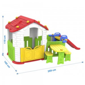 بيت لعب كبير للاطفال مع زحليقة وطاولة/